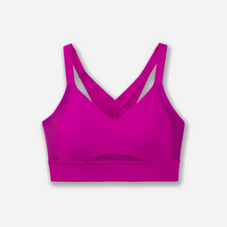 Brooks Drive Interlace Womens Running Bra - Magenta/Heliotrope - Philippines (971054TJP)